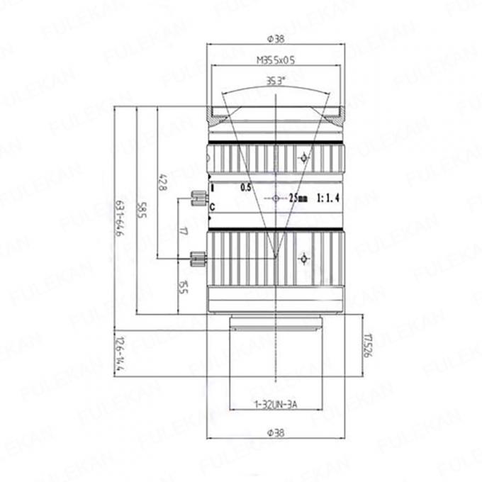 1 ίντσα 8MP ο φακός ΤΗΣ 25mm υπερβολική αστροφεγγιά F1.4 Γ τοποθετεί για την ηλεκτρονική κάμερα αστυνομίας ή κυκλοφορίας