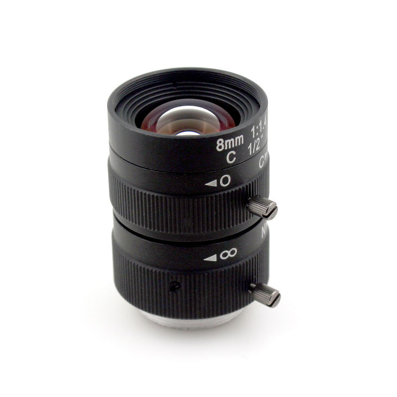 3.0 Megapixel Machine Vision Lens 1/2" Manual Fixed 8mm Focal Length High Resolution